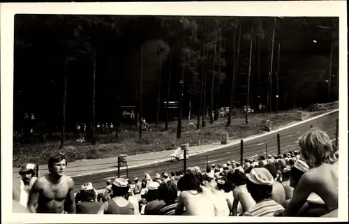 Foto Frohburg in Sachsen, Frohburger Dreieck Rennen, Blick von der Tribüne, Motorrad