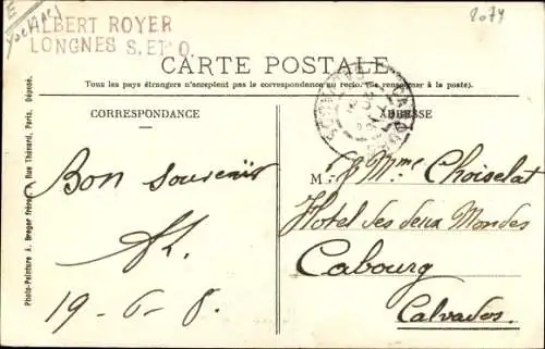 Ak Longnes Yvelines, Route de Dreux, Grande Rue, Route de Mantes