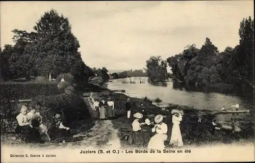 Ak Jumeauville Yvelines, Les Bords de la Seine en ete