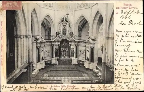 Ak Pontlevoy Loir et Cher, Interieur de la Chapelle