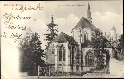 Ak Pontlevoy Loir et Cher, Le chevet de la chapelle