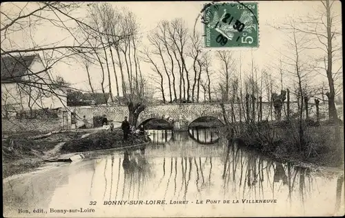 Ak Bonny sur Loire Loiret, Le Pont de la Villeneuve