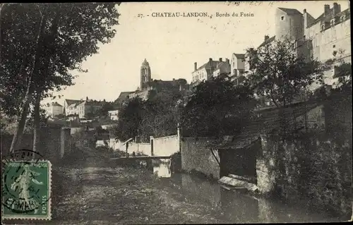 Ak Chateau Landon Seine et Marne, Bords du Fusin