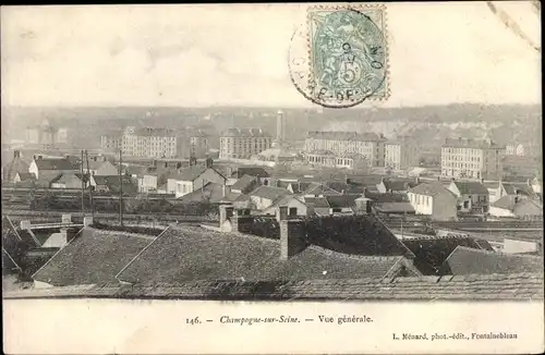 Ak Champagne sur Seine Seine et Marne, Panorama