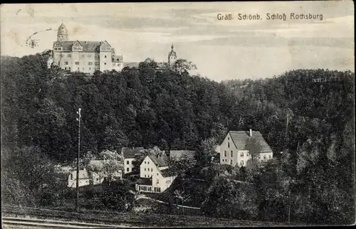 Ak Rochsburg Lunzenau in Sachsen, Blick zum Schloss im Muldentale