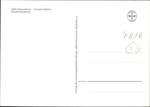 Ak Dalbke Sennestadt Bielefeld in Nordrhein Westfalen, Beckhofsiedlung, Kirche, Fachwerkhaus