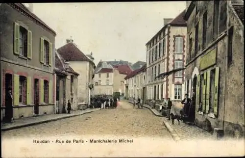 Ak Houdan Yvelines, Rue de Paris, Marechalerie Michel