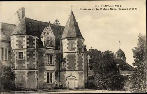 Ak Pontlevoy Loir et Cher, Chateau de la Mahoudiere, facade nord