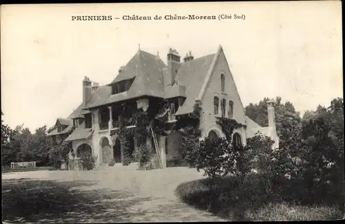 Ak Pruniers Loir et Cher, Le chateau de Chene Moreau, cote sud