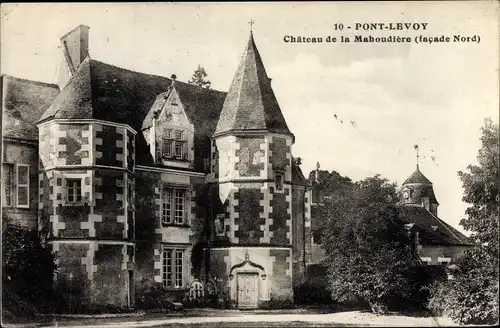 Ak Pontlevoy Loir et Cher, Chateau de la Mahoudiere, facade nord