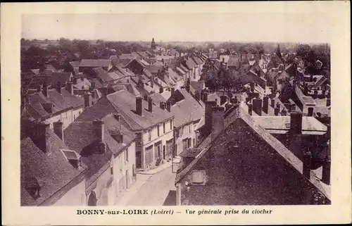 Ak Bonny sur Loire Loiret, Vue generale prise du Clocher