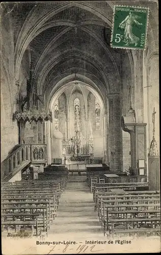Ak Bonny sur Loire Loiret, Interieur de l'Eglise