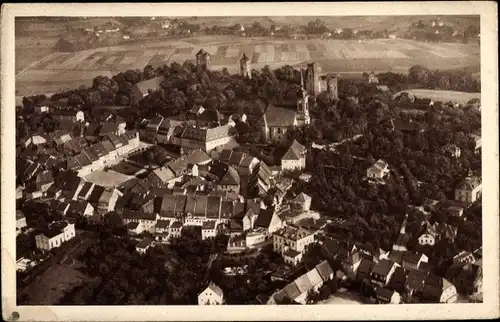 Ak Stolpen in Sachsen, Fliegeraufnahme vom Ort