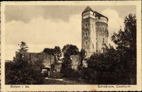 Ak Stolpen in Sachsen, Schloss, Koselturm