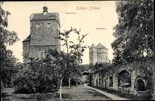 Ak Stolpen in Sachsen, Schloss, Seigerturm, Coselturm