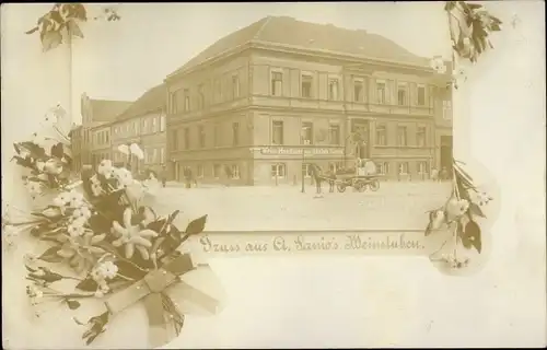 Passepartout Ak Sowjetsk Tilsit Ostpreußen, Adolph Sanio's Weinstuben, Deutsche Straße 7