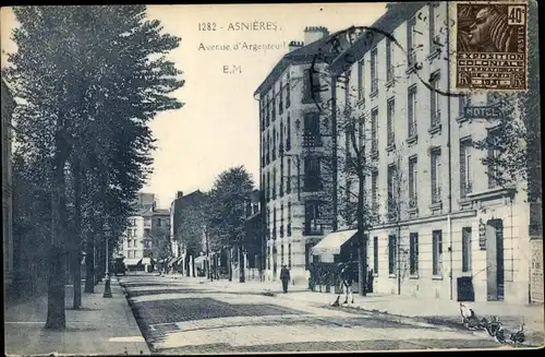 Ak Asnières-sur-Seine Hauts-de-Seine, Avenue d'Argenteuil