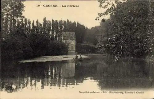 Ak Crosne Essonne, La Riviere