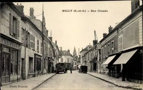 Ak Milly la Forêt Essonne, Rue Grande