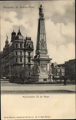 Ak Buenos Aires Argentinien, Monumento 25 de mayo