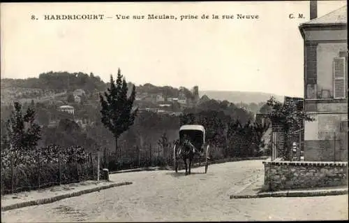 Ak Hardricourt en Yvelines, Vue sur Meulan, prise de la rue Neuve