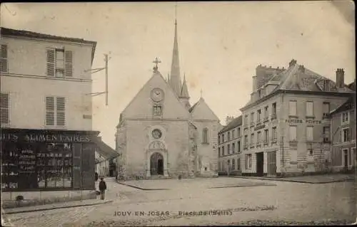 Ak Jouy en Josas Yvelines, Place de l'Eglise