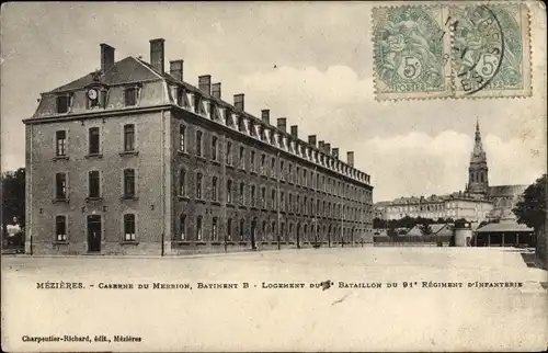 Ak Mézières-sur-Seine Yvelines, Caserne du Mersion, Batiment B, Bataillon du 91e Regiment