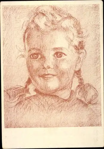 Künstler Ak Köhler, H., E., Kinderportrait, Gemalt
