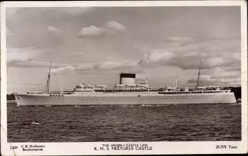 Dampfschiff Pretoria Castle, Union Castle Line, USA, Royal Mail Steamer