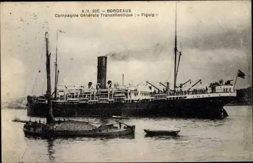 Ak Le Figuig, Courrier du Maroc de la CGT, French Line, Dampfschiff