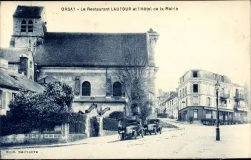 Ak Orsay Essonne, Le Restaurant Lautour et l'Hotel de la Mairie