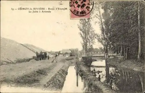 Ak Ormoy la Rivière Essonnes, Route d'Etampes, La Juine a Artondu