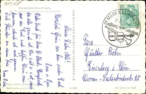 Ak Markneukirchen im Vogtland, Gewerbemuseum