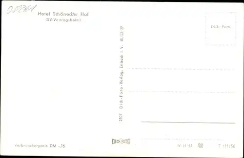 Ak Schöneck im Vogtland, Hotel Schöneckers Hof