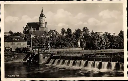 Ak Penig in Sachsen, Am Wehr, Kirche