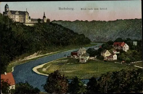 Ak Rochsburg Lunzenau in Sachsen, Blick zum Schloss