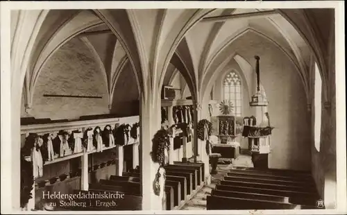 Ak Stollberg im Erzgebirge, Inneres der Heldengedächtniskirche