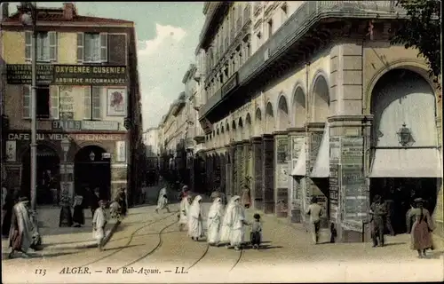 Ak Algier Alger Algerien, Rue Bab Azoun