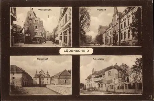 Ak Lüdenscheid im Märkischen Kreis, Wilhelmstraße, Postamt, Neuenhof, Amtshaus