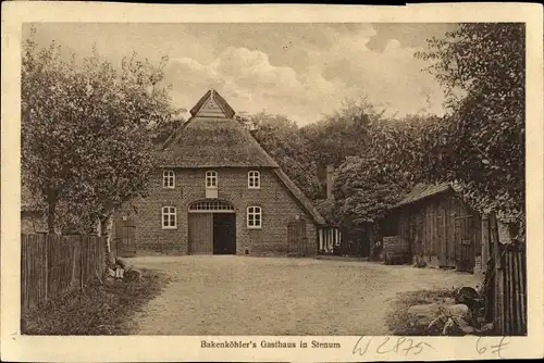 Ak Stenum Ganderkesee Niedersachsen, Bakenköhlers Gasthaus, Gedicht Der Hasbrok, Franz Poppe