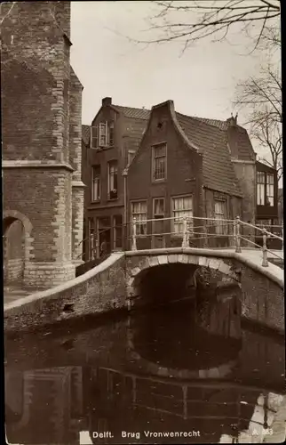 Ak Delft Südholland Niederlande, Brug Vronwenrecht