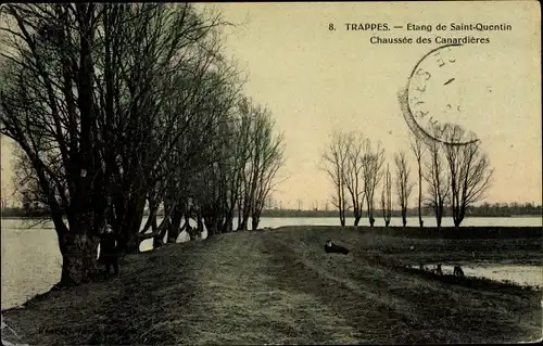 Ak Trappes Yvelines, Etang de Saint Quentin, Chaussee des Canardieres