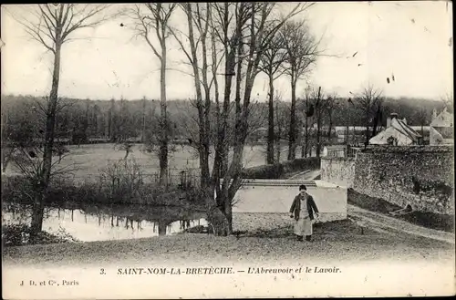 Ak Saint Nom la Bretèche Yvelines, L'Abreuvoir, le Lavoir