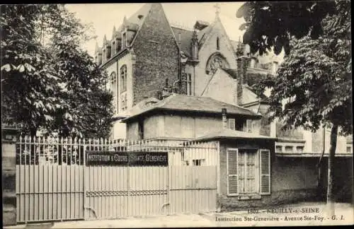 Ak Neuilly sur Seine Hauts de Seine, Institution Ste Geneviève, Avenue Ste Foy