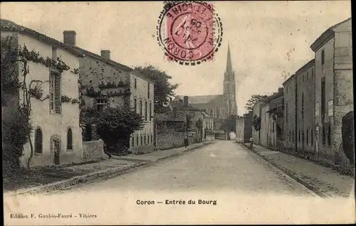 Ak Coron Maine et Loire, Entrée du Bourg