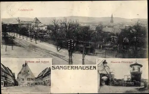 Ak Sangerhausen am Südharz, Rathaus, Schloss, Husaren Pförtchen