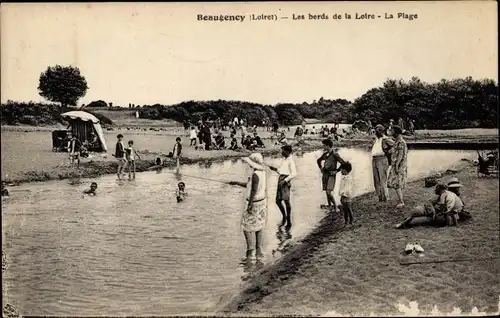 Ak Beaugency Loiret, Les Bords de la Loire, La Plage