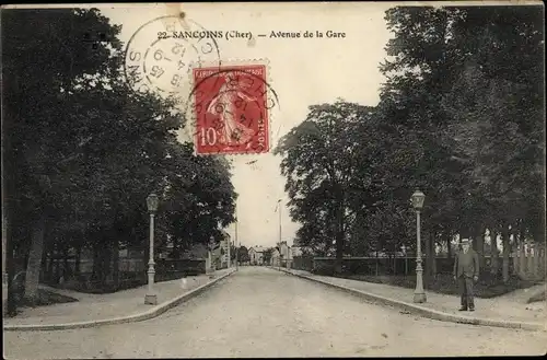 Ak Sancoins Cher, Avenue de la Gare