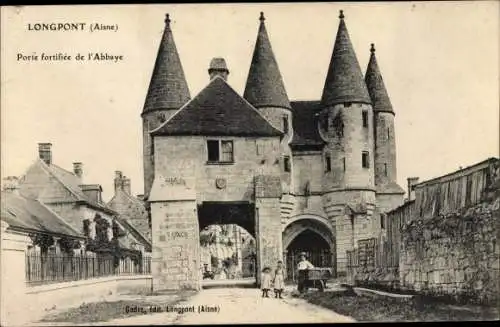 Ak Longpont Aisne, Porte fortifiee de l'Abbaye