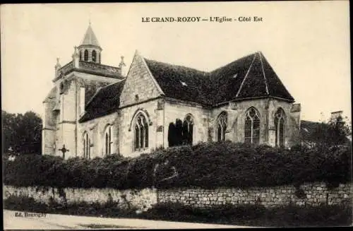 Ak Grand Rozoy Aisne, L'Eglise, Cote Est